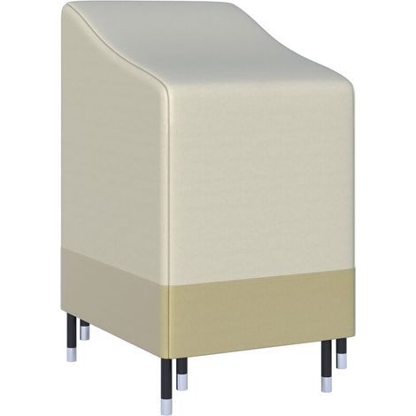 Funda protectora para sillas de jardín apilables, lona impermeable, 70 cm de largo x 90 cm de ancho x 115 cm de alto, tejido Oxford 600D de alta densidad, color beige/café. (1/5)