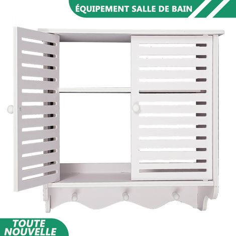 WAOBDLA Cabinet de stockage de mur de salle de bain de 2 niveaux Cabinet de stockage mural de salle de bain 14.577.8716.06in (1/5)