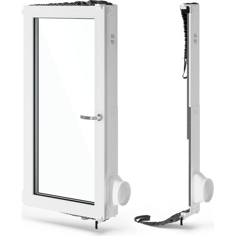 Kit fenêtre pour climatiseurs portables, fenêtres coulissantes latérales, compatible avec tuyau diamètre 15 cm, installation sans outils, isolation optimisée