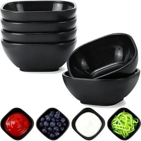 Set mit 6 bruchsicheren Dipschalen 4 5-Unzen-Kunststoff-Soßenbechern kleinem Dessertschalen-Set Dipschalen Mini-Zubereitungsschalen für Beilagen 4,5 (1/5)