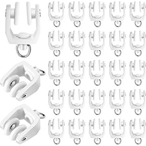Lot de 30 glisseurs de rail courbes et roulettes - Pour rail de rideau silencieux - Compatibles rails flexibles (1/4)
