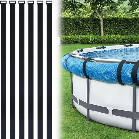 Lot de 6 Sangles de Fixation Réglables en Nylon pour Bâche de Piscine – Maintien Sécurisé (1/5)