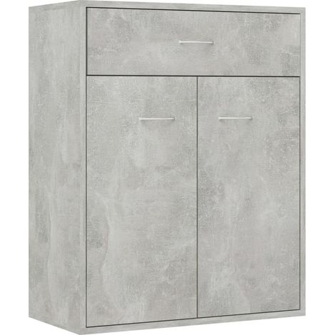 Aparador buffet cómoda mueble mueble de almacenaje organizador cocina salón salón 60 x 30 x 75 cm madera contrachapada gris 020031959