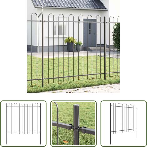 Palissade en acier - Clôture de jardin Gris 1,7 x 1,5 m Acier revêtu de poudre (1/5)