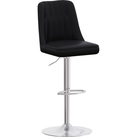Set di 2 sgabelli da bar regolabili e girevoli 360° in metallo e similpelle PU nera MODENUIT (1/5)