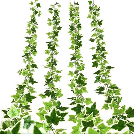 4 Pièce Lierre en SoieVertes Feuilles, Guirlandes de Lierre Artificiel, Plante de Lierre Artificielle, pour Le Bureau, la Cuisine, Le Jardin, la Décoration Murale du Parti de Mariage (1/4)
