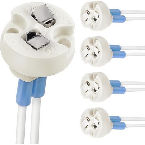 Bin-pin Base, G4, GU3.5, G6.35, GY6.35, GX5.3, GU5.3 MR16, Lot de 5 Connecteur GZ4 MR11, Support de lampe de corps en céramique à douille (1/5)
