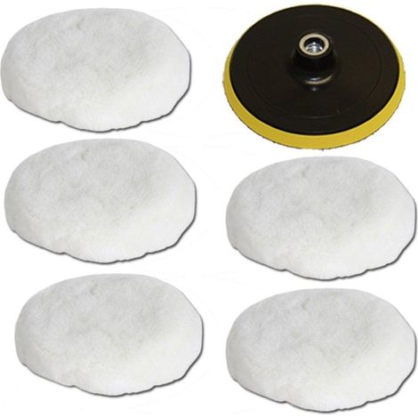 5 almohadillas de pulido de 220 mm + disco de pulido a juego 3408068