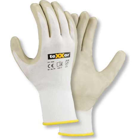 teXXor Nylon-Strickhandschuhe 24208 Gr.8 Kat.2, Nitril beschichtet (1/4)