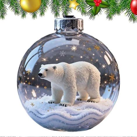 Ornement vache Highland amusant 2025, Boules de Noël transparentes, Décoration à suspendre pour sapin de Noël, 2026 Faune Wo (1/3)