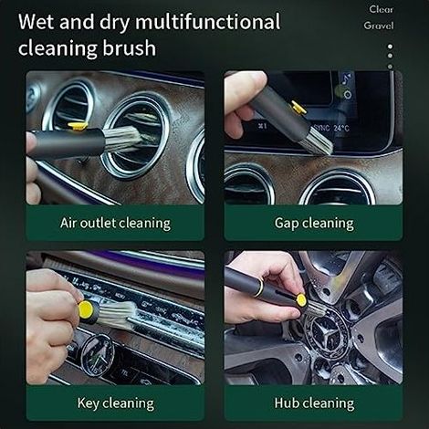 3-in-1 Auto-Werkzeugset: Fensterhammer, Lüftungsreinigungsbürste und transparenter Reifenhaken. (1/5)