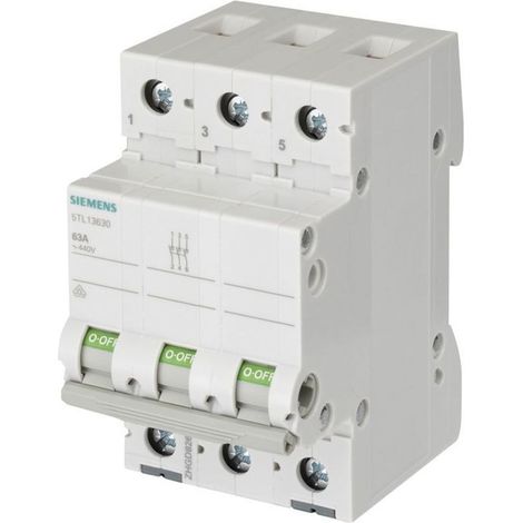 Interruptor-seccionador modular 3P 100A 400V Sentron 5TL1391-0 (1/3)