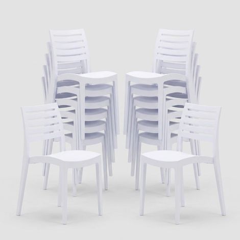 Set 24 Sedie Grand Soleil Firenze in Polipropilene per Bar e Ristoranti - Colore: Azzurro cielo (1/5)