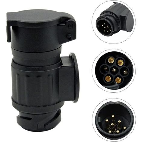 Adaptateur de prise de remorque européenne 13 broches vers 7N broches, adaptateur de remorque, connecteur de connexion de remorquage, indispensable pour les remorques de voiture