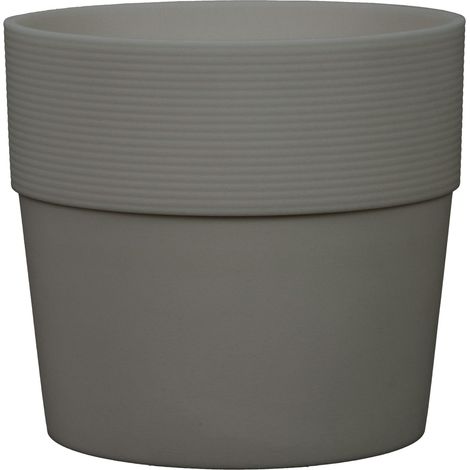 Scheurich Groove 30, pot de fleurs/plantes, rond, en plastique couleur: Nero, 28 cm de diamètre, 26 cm de haut