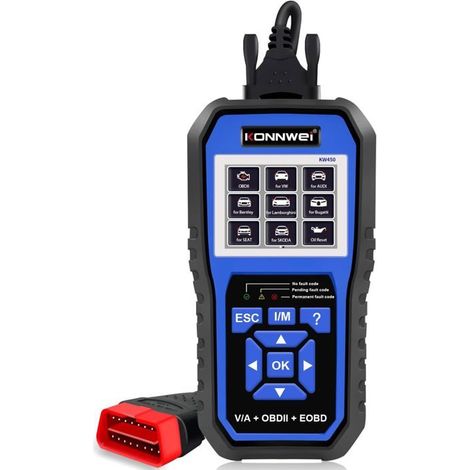 KONNWEI KW450 2026 Valise Diagnostic Auto OBD2 – VW Audi Seat Skoda – Diagnostic Tous Systèmes – DPF EPB SAS Batterie
