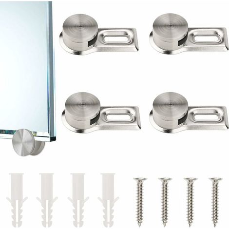 4 Pcs Glass Clamp Clips Mirror Clips Retain Mirror Brackets Support Mirror Wall Mount Clip for Bathroom, Living Room, Public Places etc (1/5)