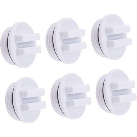 Lot de 6 bouchons antigel pour piscine gonflables pour spa, bouchon d'écumoire pour sortie, adaptateur de vidange de piscine, bouchon de vidange fileté, bouchon de tuyau de retour de piscine,