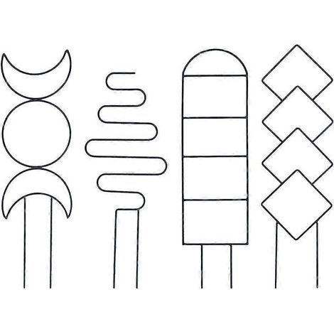 4-teiliges geometrisches Pflanzenstützsystem aus Metall, Kletterstütze für kleine Pflanzen, Stützstängel für Kletterpflanzen im Innen- und Außenbereich