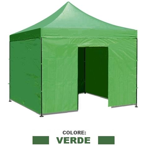 Teli laterali/Copertura per gazebo pieghevole impermeabile 3x3m Verde - Mod. Loop
