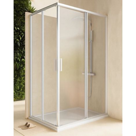 Box doccia 90x120 Rio doppio scorrevole vetro 6 mm trasparente H 195 cromo (1/5)