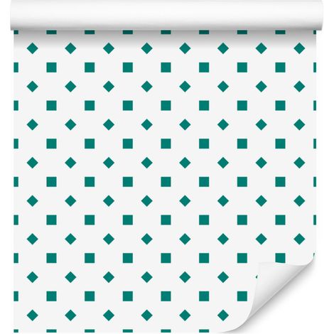 Papier peint à pois blancs, menthe et céladon pour salon et chambre 50x1000 cm (1/5)