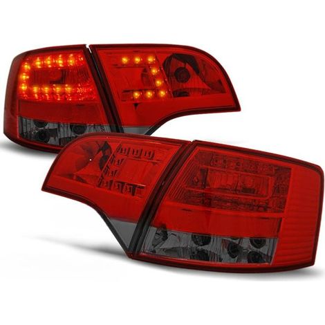 Paire de feux arriere Audi A4 B7 break de 11/2004 a 03/2008 LED rouge fume (1/2)