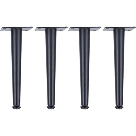 Ensemble de 4 pieds de meubles droits en métal, pieds de table réglables, pieds de meubles de remplacement, adaptés aux canapés, lits, tables basses, téléviseurs, salles de bains, etc., d'un diamètre (1/5)