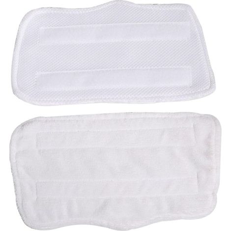 8 pièces Housse de Rechange Microfibre pour Nettoyeur à Vapeur de Blanc Lavable et Réutilisable pour Types de Sols Durs
