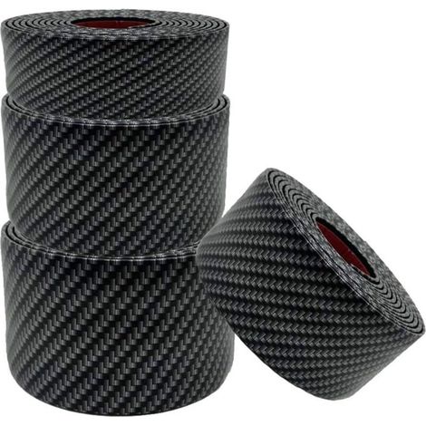 Autocollant Seuil Fibre Carbone Universel,Bande Seuil Voiture Universelle, 4 Pièces Protecteur Seuil Voiture Noire Porte, Seuil Film Protection Porte Article