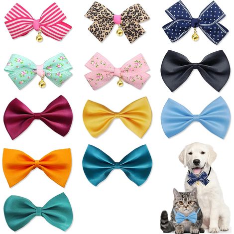 15 Pièces Colliers Classiques pour Chiens, Collier Chat avec nœud Papillon, Collier pour Chien Chat Noeud Papillon Chien Colliers Réglables pour Animaux de Compagnie Taille Petite Moyenne (1/5)