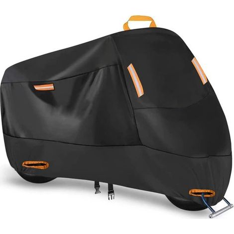 Funda para motocicleta - Funda para scooter - Protege tu motocicleta - Correa reflectante - 2XL - Negro (1/5)