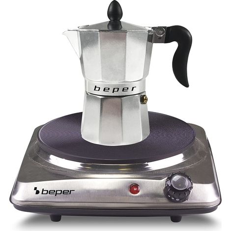 BEPER 90.820 Fornello Elettrico in Acciaio Inossidabile con 5 Livelli di Potenza - Fornellino Elettrico Piccolo 18,5 cm (1/5)