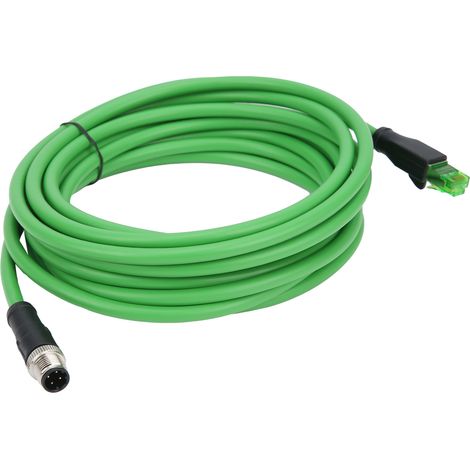 Câble Ethernet industriel M12 vers RJ45 étanche IP67, longueur 5 m / 16,4 pi (1/5)
