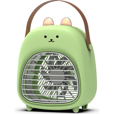 Nouveau ventilateur de refroidissement à eau Turbo, silencieux et mignon – Mini ventilateur électrique de bureau USB (vert) (1/5)