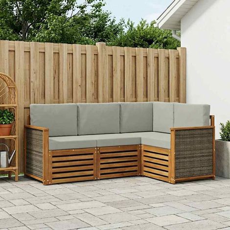 vidaXL Sofagarnituren mit Kissen 4 pcs Massivholz Akazie (1/5)