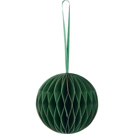 GASPER Weihnachtsanhänger Kugel Dunkelgrün mit Magnetverschluss Ø 10 cm - Papier