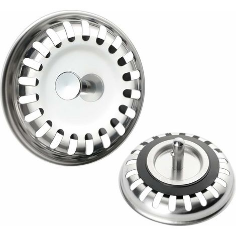 Kitchen Sink Strainer, Sink Strainer Stopper, Stainless Steel Sink Drainer For Your Kitchen Bathroom-Diameter 79mm (2 Packs) (1/5)