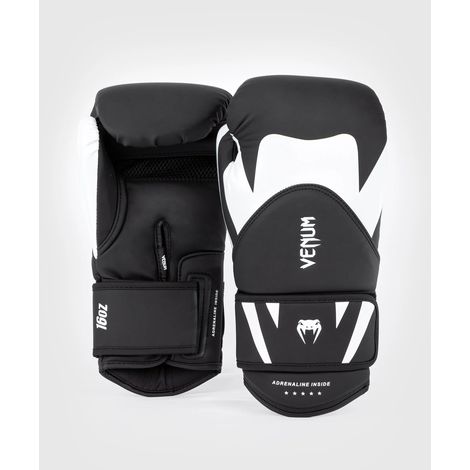 Guantes de boxeo Venum Challenger 4.0, blancos/negros, 14 oz. (1/5)