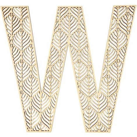 MégaCréa DIY - Lettre W en bois Alphabet géant ajouré 24 cm