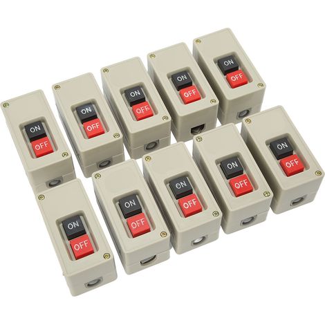 10 Stück 3-Phasen-Motorschalter, 2-Positionen, selbstrückstellender Druckknopfschalter für Verteilerkästen, 380 V, 30 A (1/5)