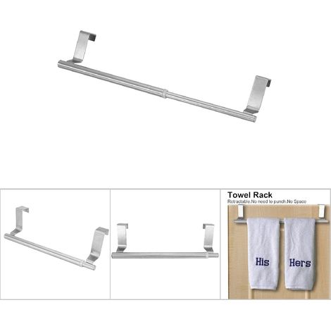 3 pcs Towel Rail Holder, Stainless Steel Retractable Bath Towel Rack Double/Single Bar Bedroom Towel Shelf for kitchen bathroom living room (23/34cm retractable horizontal bar) (1/5)