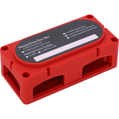Bloc de distribution d'alimentation CC 48 V 300 A, bornes M10x4, barre omnibus double rangée pour véhicules 12-48 V (voitures, camions, camping-cars, navires, bateaux). (1/5)
