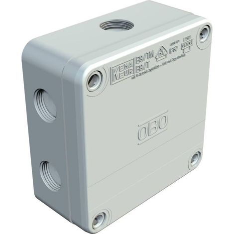 Boîte de dérivation électrique 50 x 110 x 110 mm gris indice de protection IP67, 1 pièce pour installation étanche (1/2)