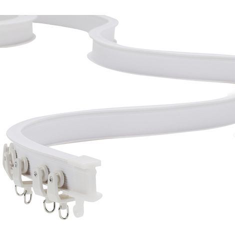 Wolketon Binario per tende Sistema di binari per tende flessibile, pieghevole per curve e angoli (1/5)