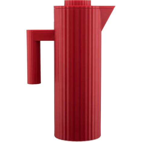 Alessi Plissé MDL12 R - Caraffa termica in resina termoplastica con interno in vetro termico a doppia parete, colore: Rosso (1/5)