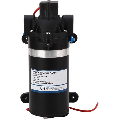 Pompe à eau à membrane haute pression micro auto-amorçante 12V DC 5,8L/min 80psi pour brumisation maison, camping-car, bateau marin (1/5)