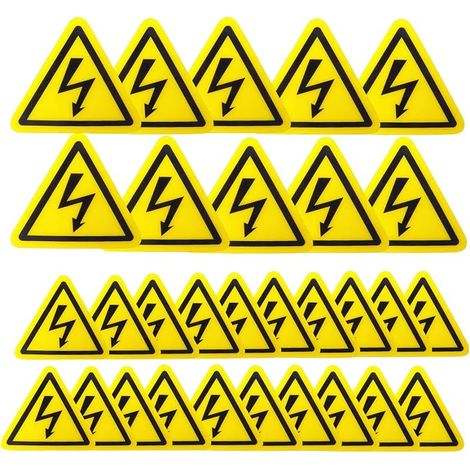 Autocollants Danger Électrique, Sticker Avertissement Vinyle, Étiquette Tableau Électrique, Pictogramme Triangle pour Signalisation Sécurité Extérieur (1/3)