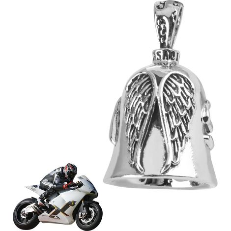 Edelstahl-Glocke „Guardian Ride“, Motorradglocke „Schutzengel“ für Schutz und Glück, ideal für Motorradfahrer und Radfahrer (1/5)