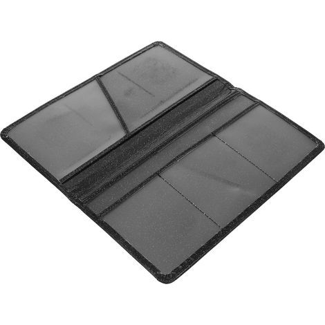 Pochette de Protection pour Assurance et Certificat D'immatriculation en Cuir Pu Noir Brillant, Organiseur Élégant pour Voiture, Protège Documents Essentiels pour Homme (1/5)